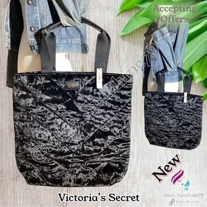 Victoria’s Secret NEW - deluxe velvet shiny quilted tote bag